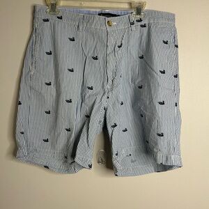 Southern Marsh Blue and White Striped Shorts